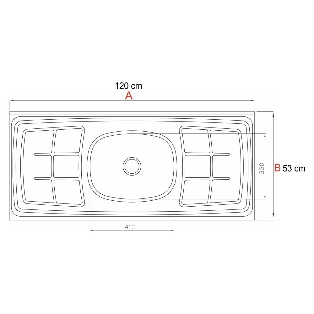 Balcão Gabinete Com Pia Inox 120cm 3 Portas e 1 Gaveta Flex Gabriela Branco/Preto - AJL Móveis