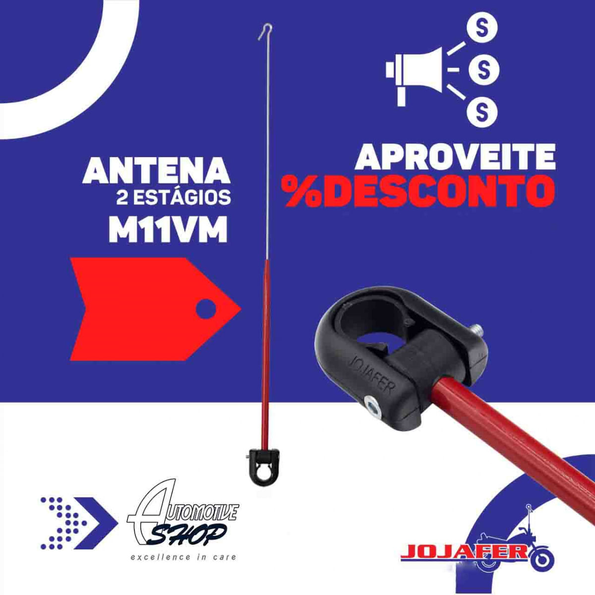 Antena Corta Pipa Moto Retrátil Guidao Aço Inox Preto M11VM