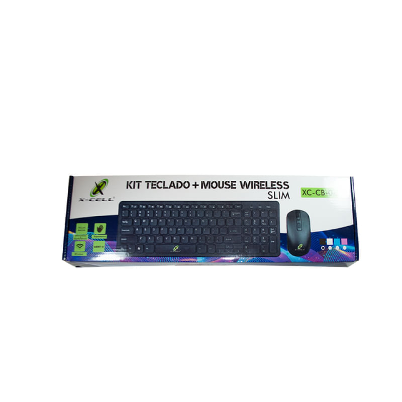 KIT Teclado e Mouse Slim Sem Fio 2.4 GHZ Branco X-Cell XC-CB-04