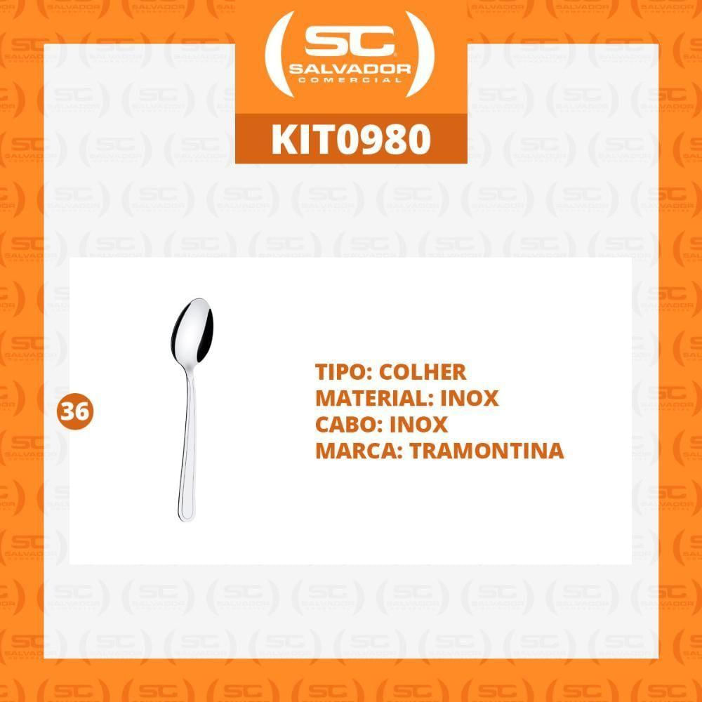 Kit - 36 Colheres De Sopa Búzios Em Aço Inox Cibag - Tramontina 23763000