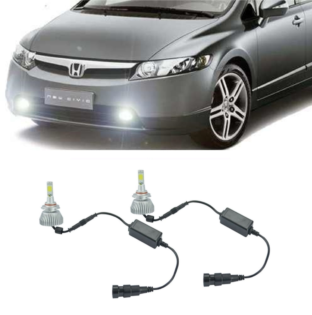 Kit Lâmpadas Super Led Farol de Milha New Civic 2007 à 2011