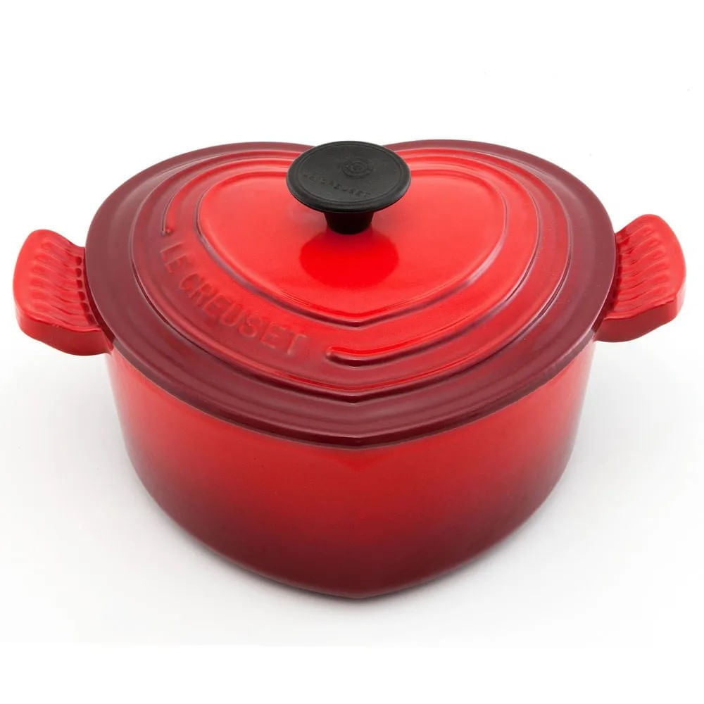 PANELA LE CREUSET FORMATO CORAÇÃO FERRO 20CM VERMELHA 25105020602460