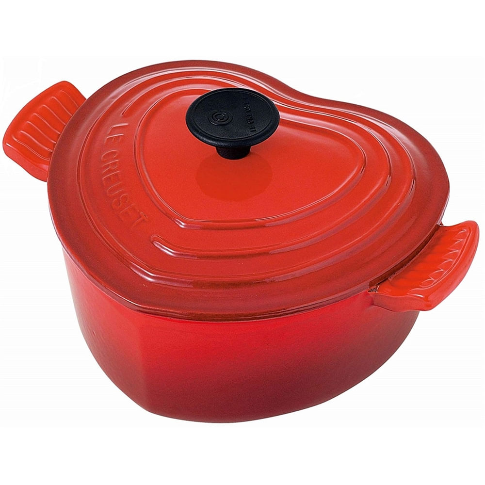 PANELA LE CREUSET FORMATO CORAÇÃO FERRO 20CM VERMELHA 25105020602460