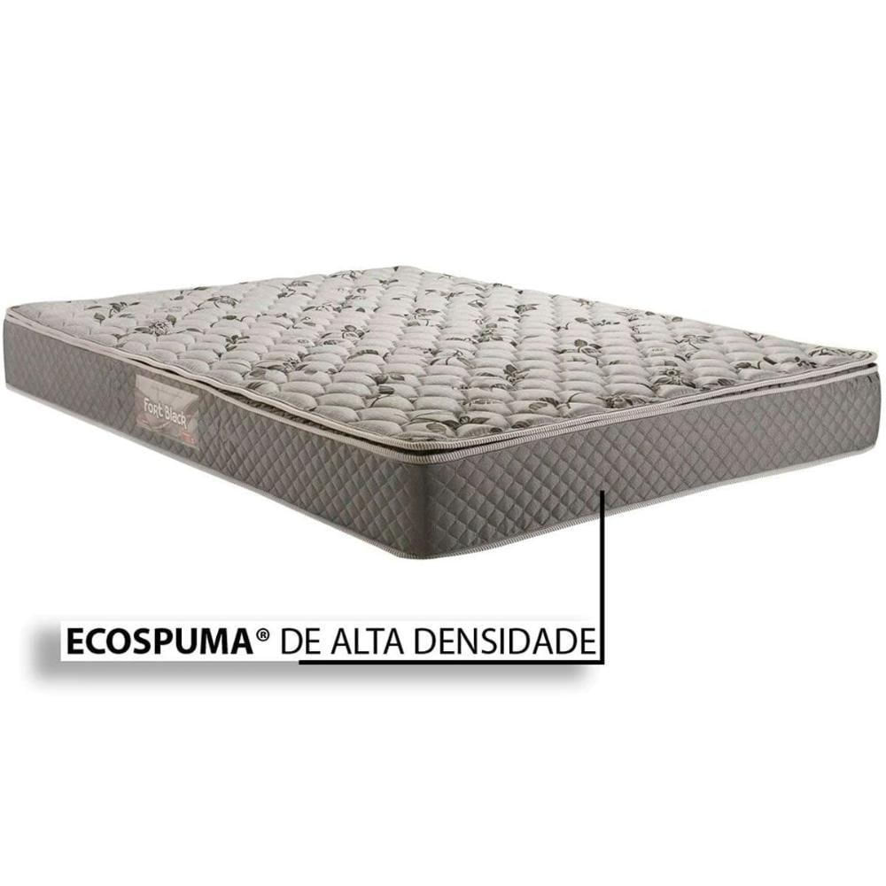 Cama Box Queen: Colchão Espuma Herval Ag65 Fort + Base Crc Suede White(158X198)