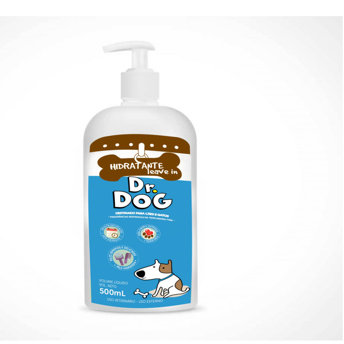 Creme Hidratante pet caes e gatos pos banho leave in Dr. Dog 500ml toque seco