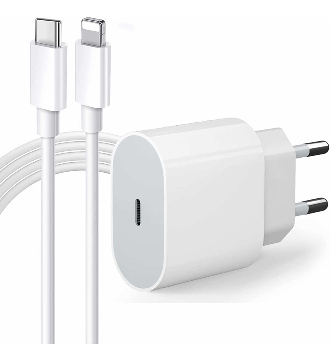 Cabo + Fonte Compatível iPhone X Xr 11 12 13 14 - Usb-c 20W