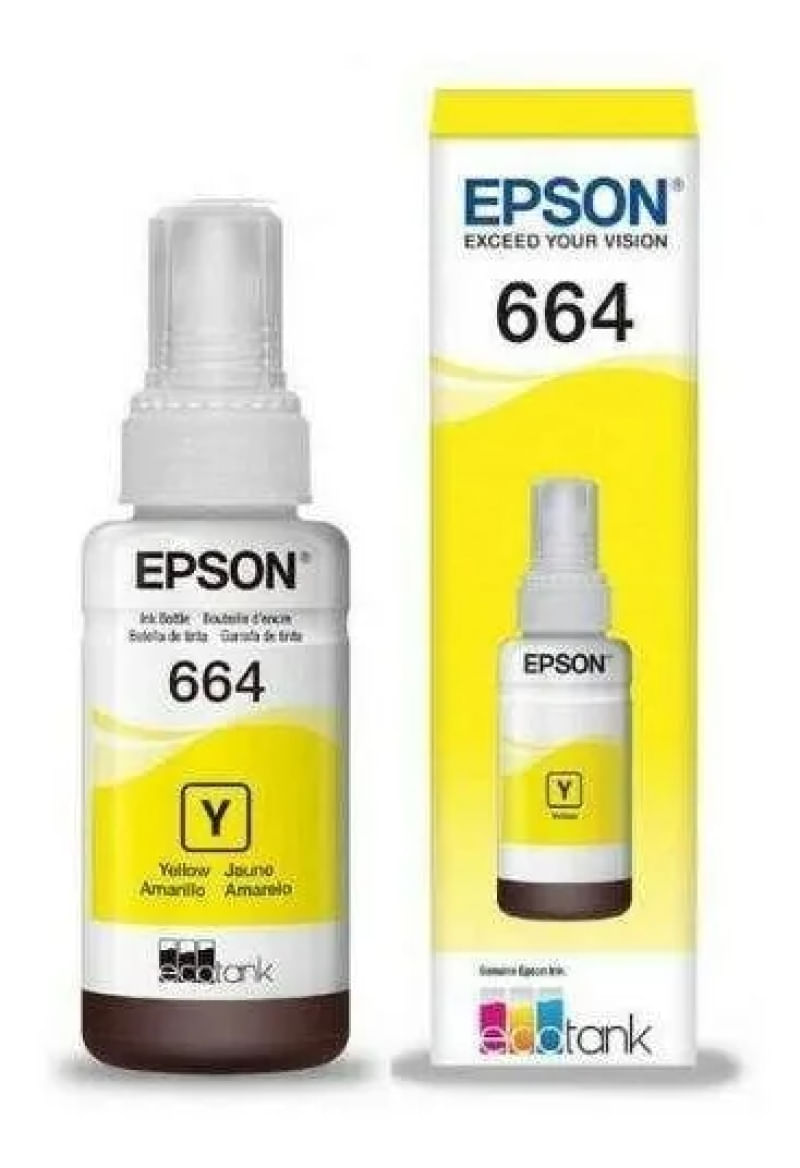 Refil Tinta Original Epson T664 Amarelo - T664420