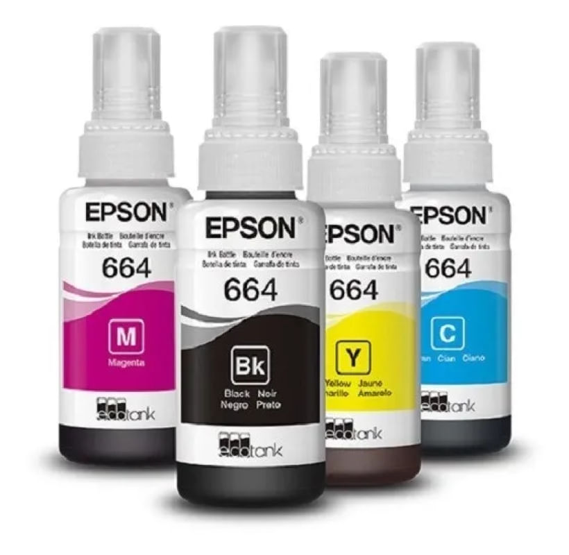 Refil Tinta Original Epson T664 Amarelo - T664420