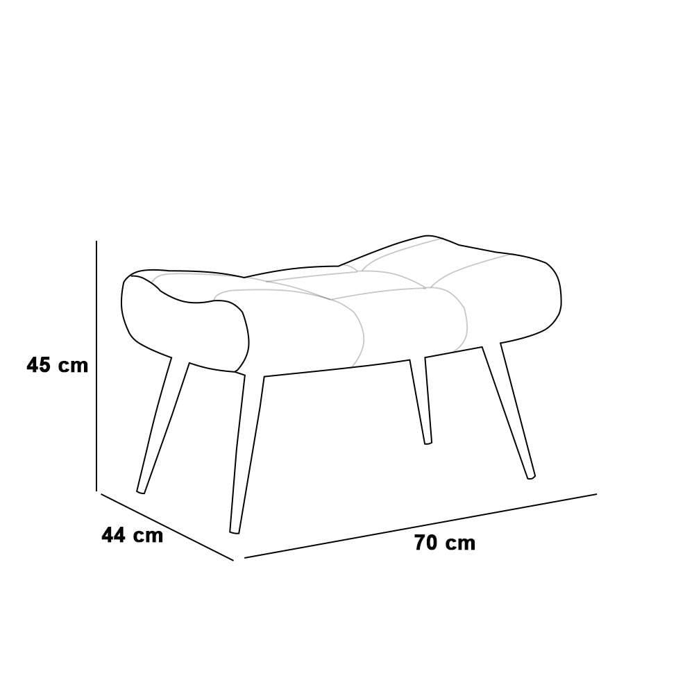 Kit 01 Poltrona E 01 Puff Sher Facto De Ferro Branco Dunas Le Biscuit 6102