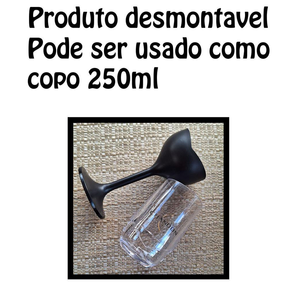 Kit 2 Taças Chandon Champagne Espumante 250ml Desmontavel preto