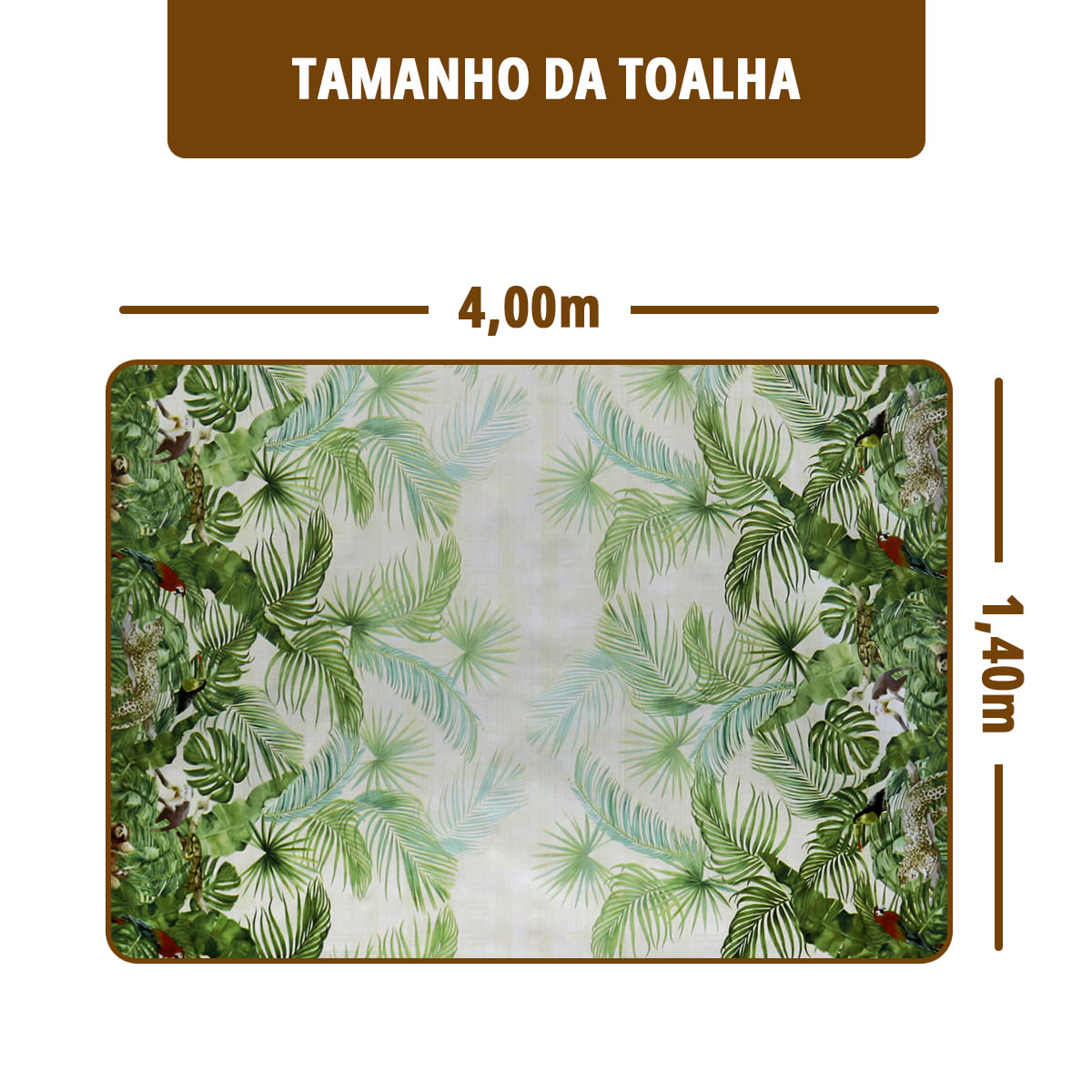 Toalha Mesa Plástica Térmica Amazônia 1,40x4,00