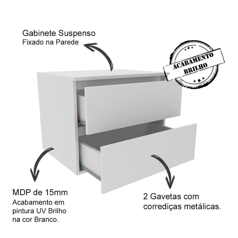 Gabinete Com Cuba Para Banheiro Bn3600x07 Branco