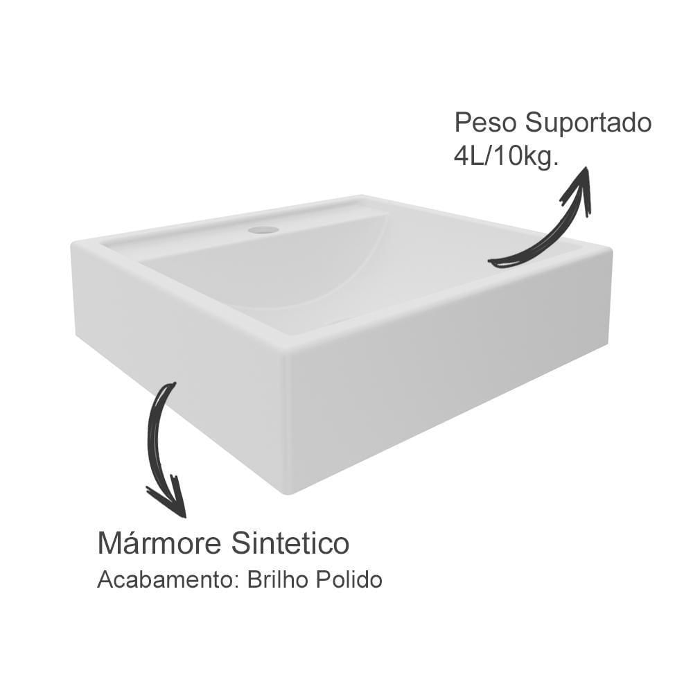 Gabinete Com Cuba Para Banheiro Bn3600x07 Marmore Branco