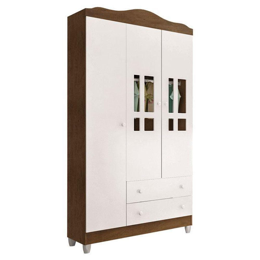 Quarto De Bebê Ariel 3 Portas Com Berço Americano Lila Branco Acetinado Amadeirado - Carolina