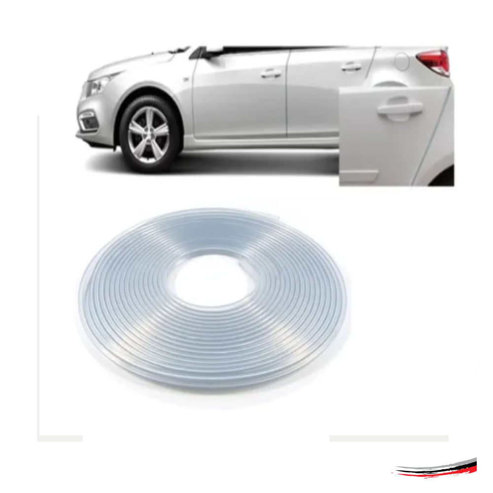 Borracha Protetora Borda Portas Carro Universal 10 m Branca