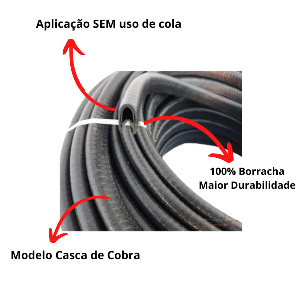 Protetor de Bordas de Porta Para Qualquer veículo 10 m Preta