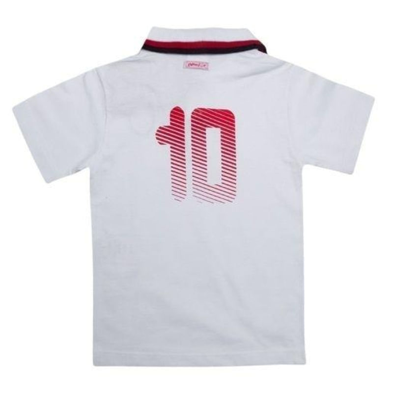 Camisa Polo Infantil Flamengo Branca Oficial Tam 2 / Branco