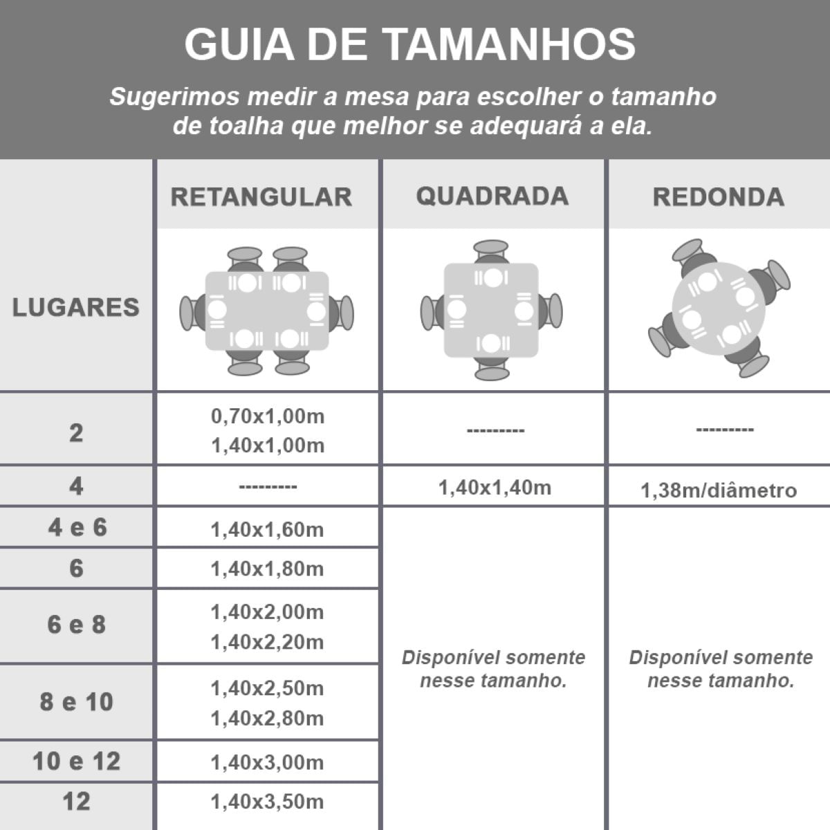 Toalha Mesa Plástica Térmica Chefs 10 e 12 lugares 3,00