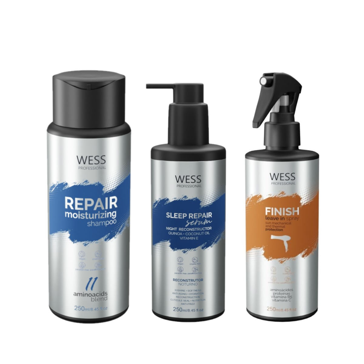 Kit Wess Repair SH 250ml + Sleep 250ml + Finish 250ml