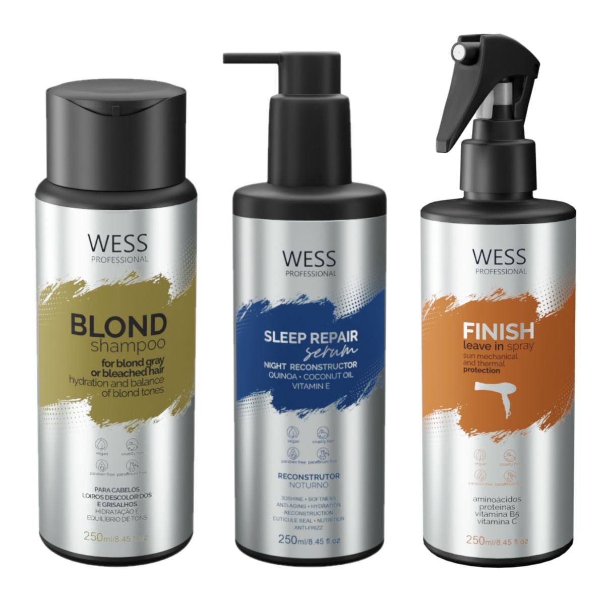 Kit Wess Blond SH 250ml + Sleep 250ml + Finish 250ml