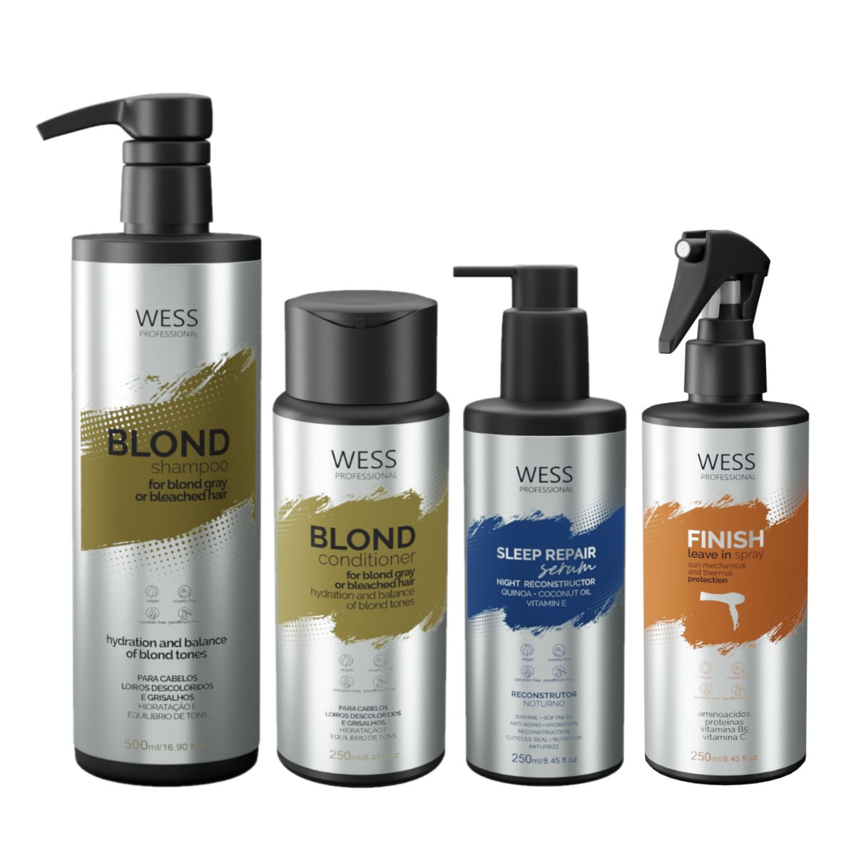 Kit Wess Blond SH 500ml+Cond 250ml+Sleep 250ml+Finish 250ml