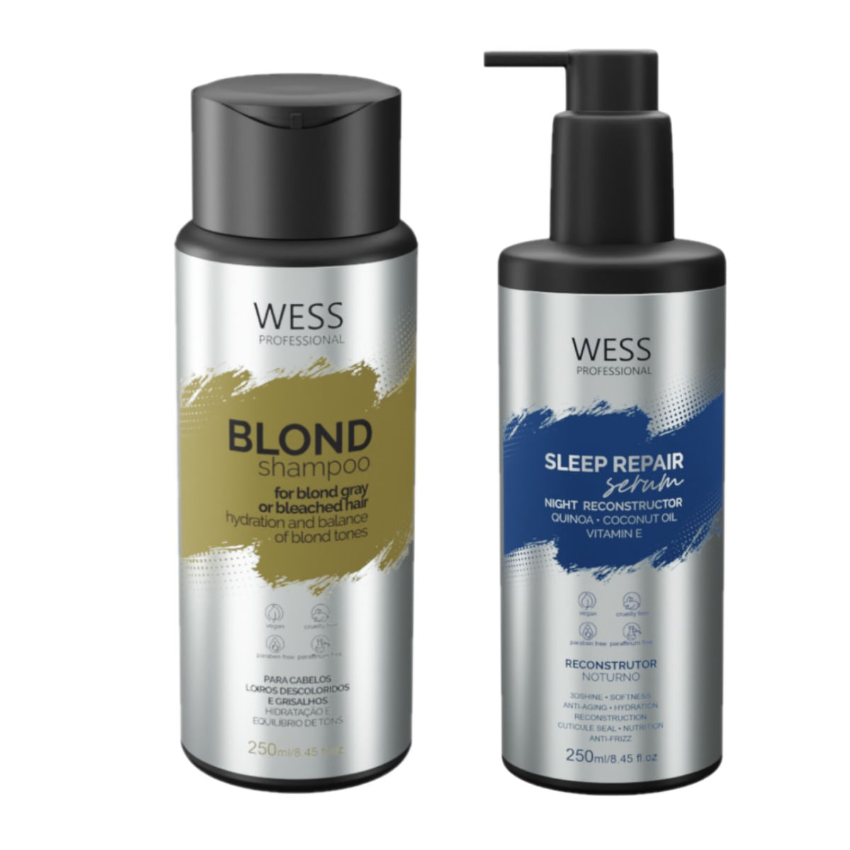 Kit Wess Blond Shampoo 250ml + Sleep Repair 250ml