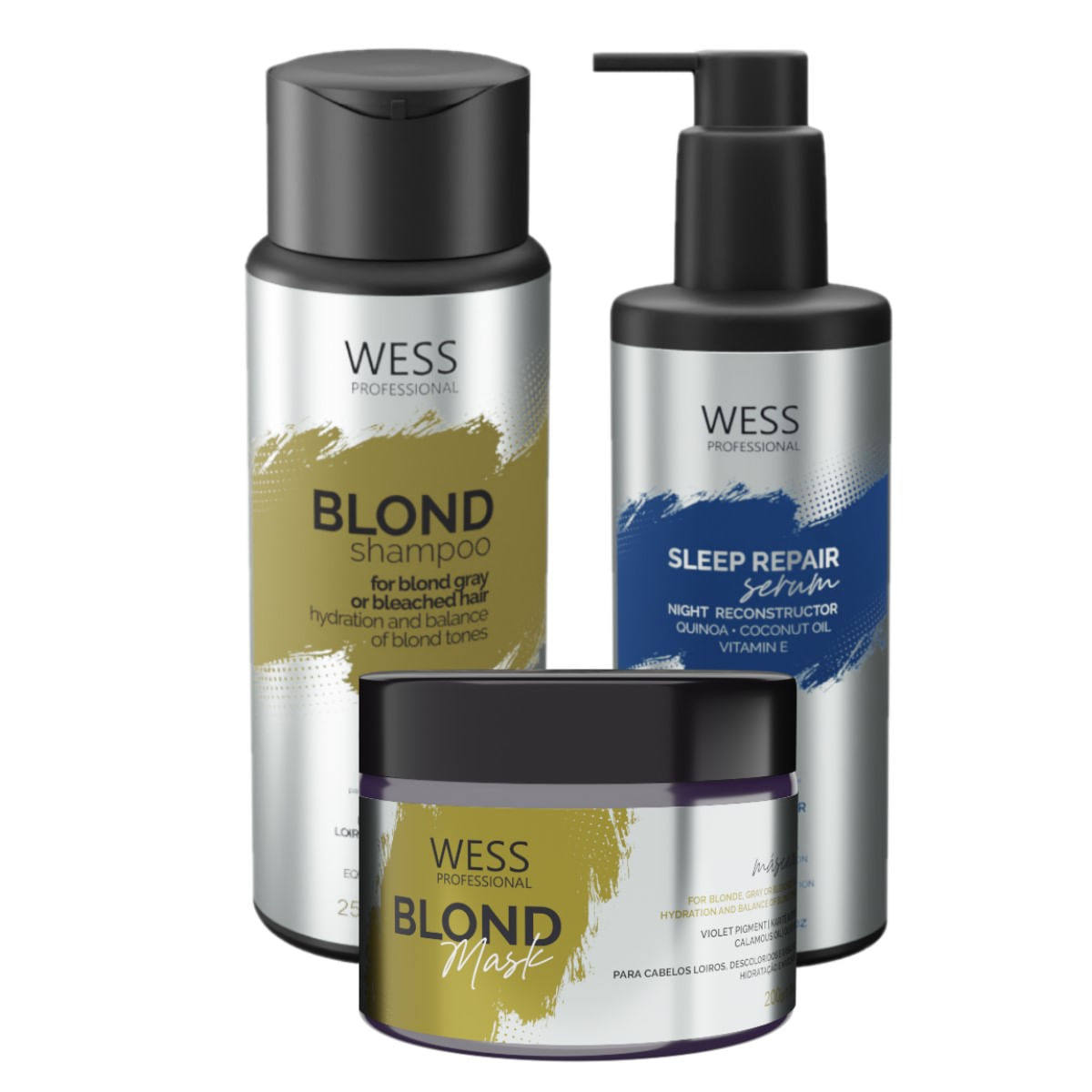 Kit Wess Blond SH 250ml + Mask 200ml + Sleep Rep. 250ml