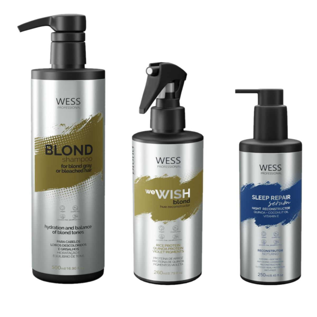 Kit Wess Blond SH 500ml + We Wish M. 260ml + Sleep 250ml