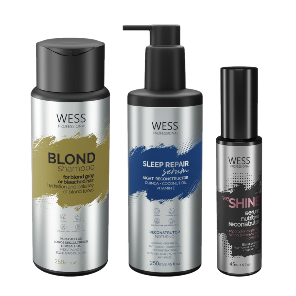 Kit Wess Blond SH 250ml + Sleep 250ml + We Shine 45ml