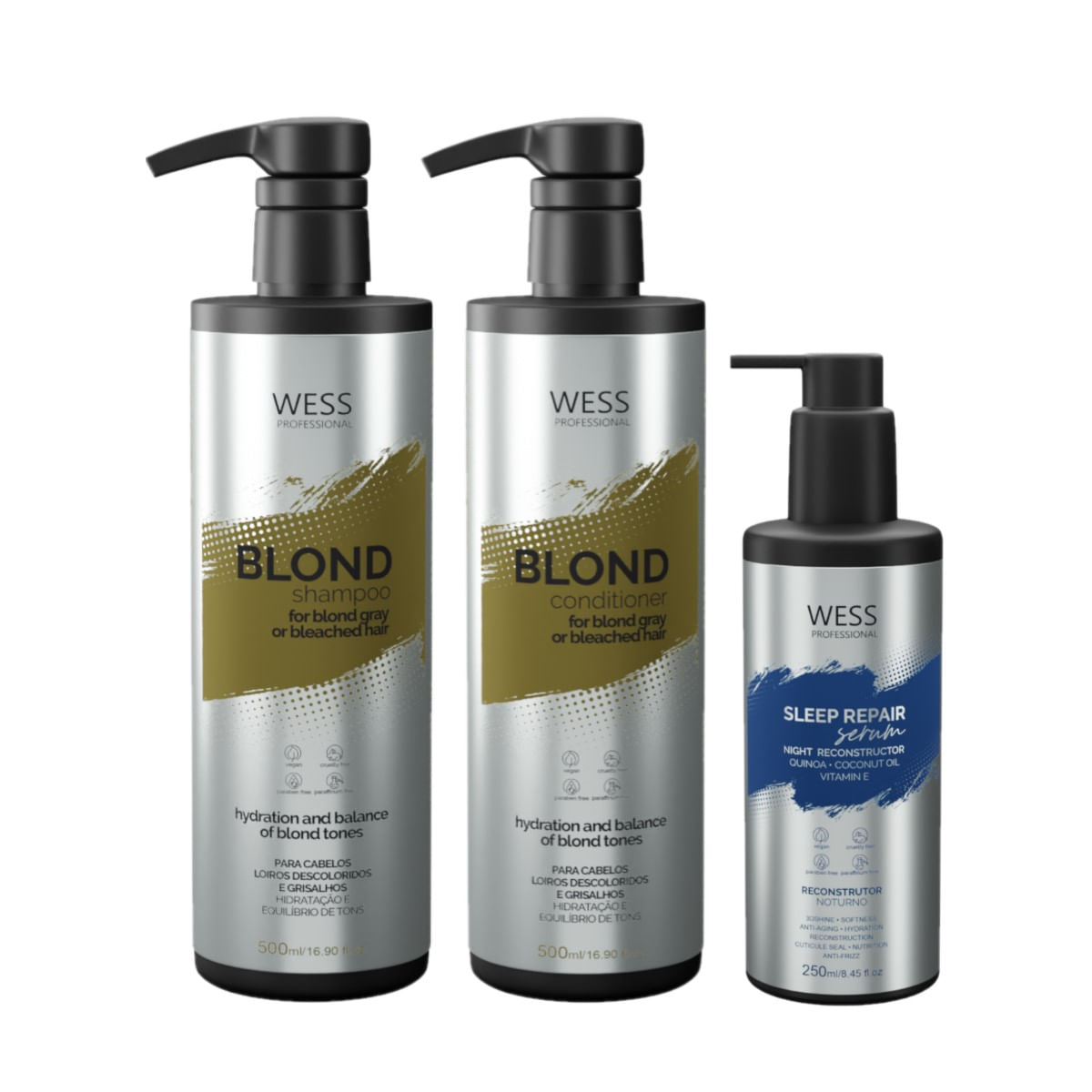 Kit Wess Blond SH 500ml + Cond 500ml + Sleep Repair 250ml