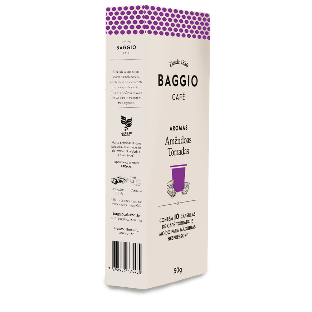 Cápsula Café Gourmet Baggio Amendoas Torrada Para Nespresso