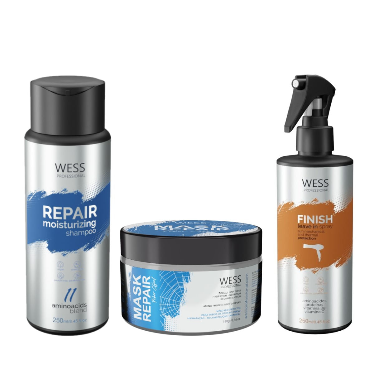 Kit Wess Repair SH 250ml + Mask 180g + Finish 250ml