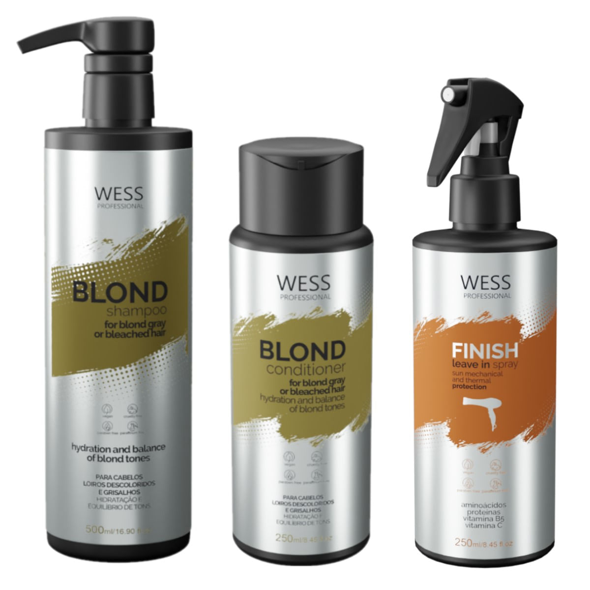 Kit Wess Blond SH 500ml + Cond 250ml + Finish 250ml