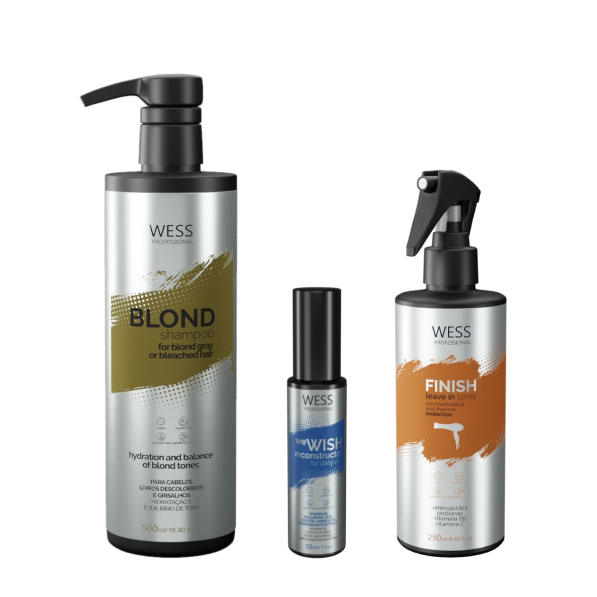 Kit Wess Blond SH 500ml + We Wish 50ml + Finish 250ml