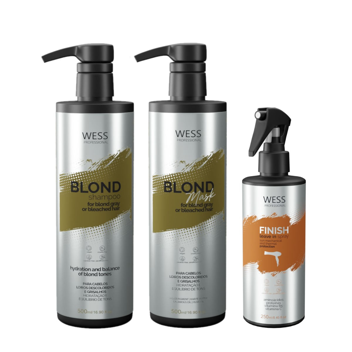 Kit Wess Blond SH 500ml + Mask 500ml + Finish 250ml