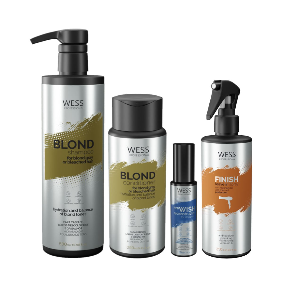 Kit Wess Blond SH 500ml+Cond 250ml+WeWish 50ml+Finish 250ml