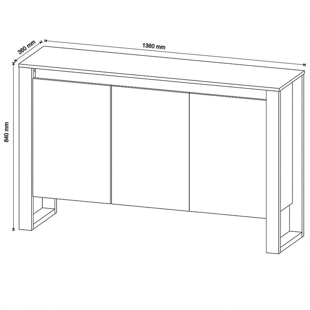 Balcão Para Escritório 3 Portas 1.3 Me4147 Branco