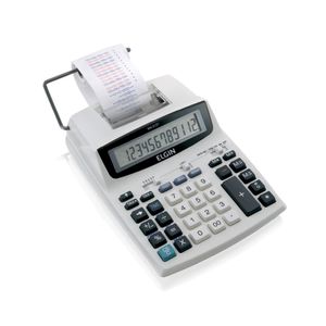 Calculadora de Mesa Elgin com Bobina Visor 12 Dígitos Branca