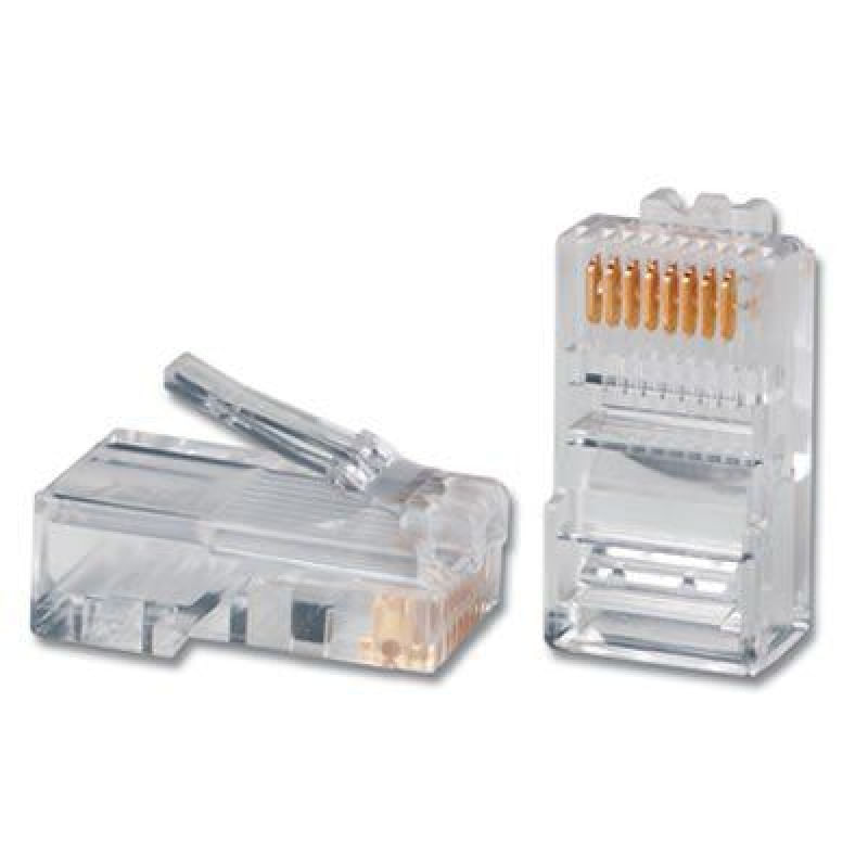 Pacote Kit C/ 50 Conectores RJ45 Cat5e Transparente