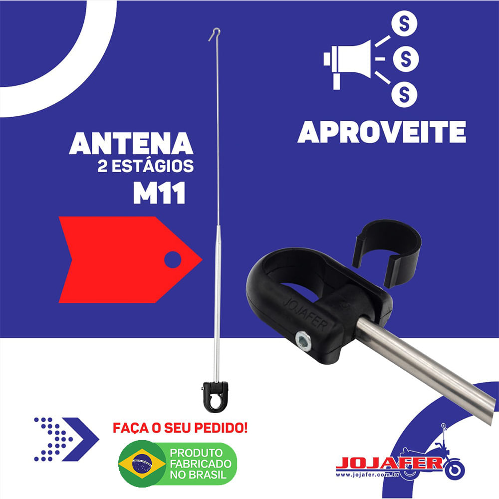 Antena Corta Pipa Moto Retrátil Guidao Aço Inox Prata M11