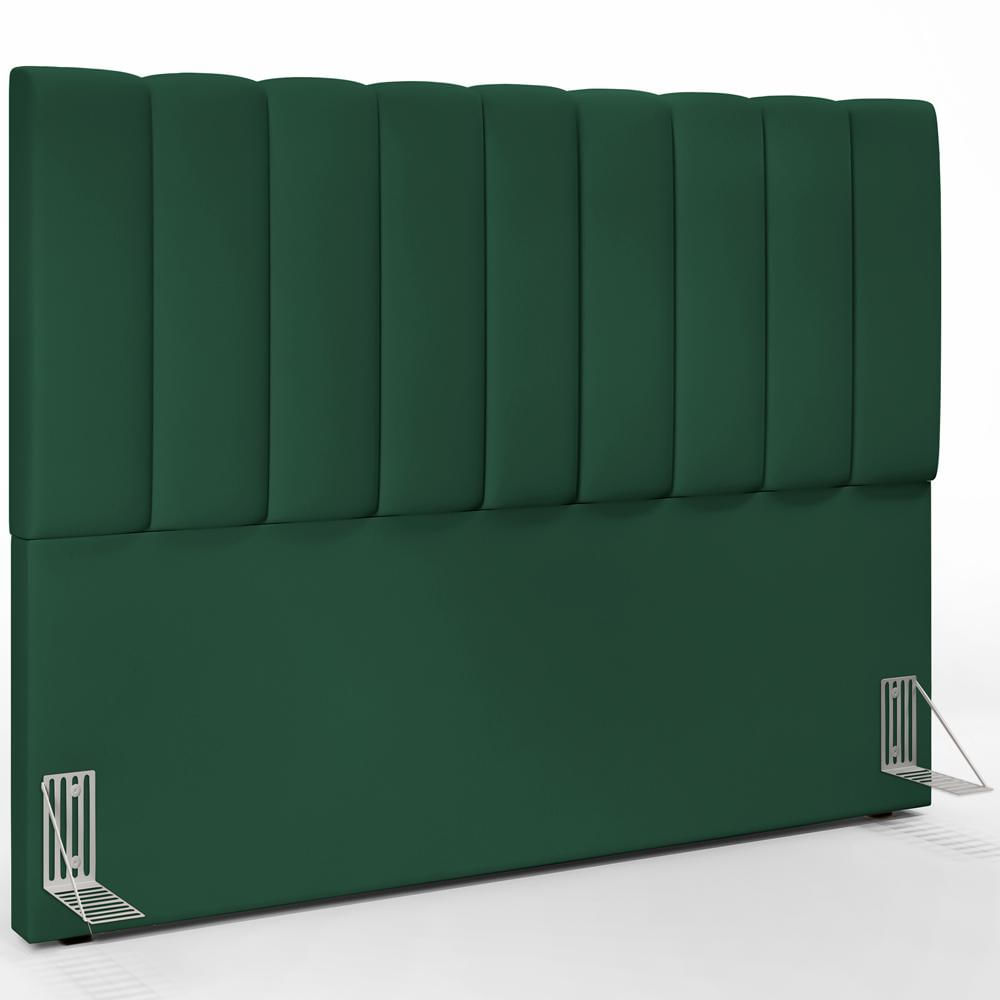 Cabeceira Cama Box Casal Queen 160 cm Dália W01 Suede Verde Musgo - Lyam Decor