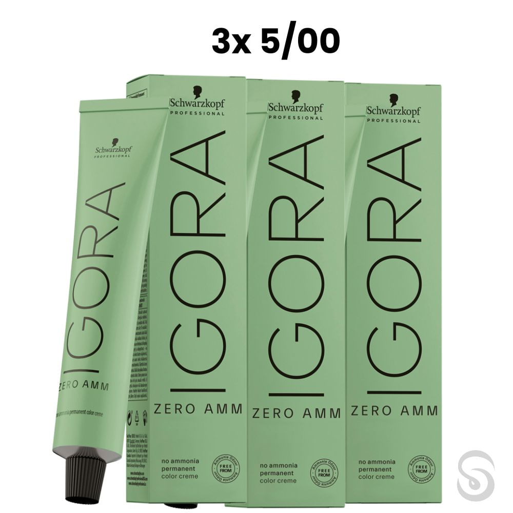 Igora Zero Amm 3x5/00 Castanho Claro Natural Ex 60ml