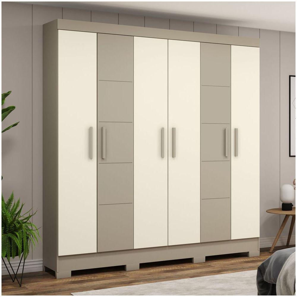 Guarda Roupa 06 Portas 02 Gavetas B73 Briz Cristal