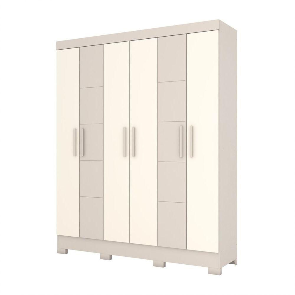 Guarda Roupa 06 Portas 02 Gavetas B73 Briz Cristal