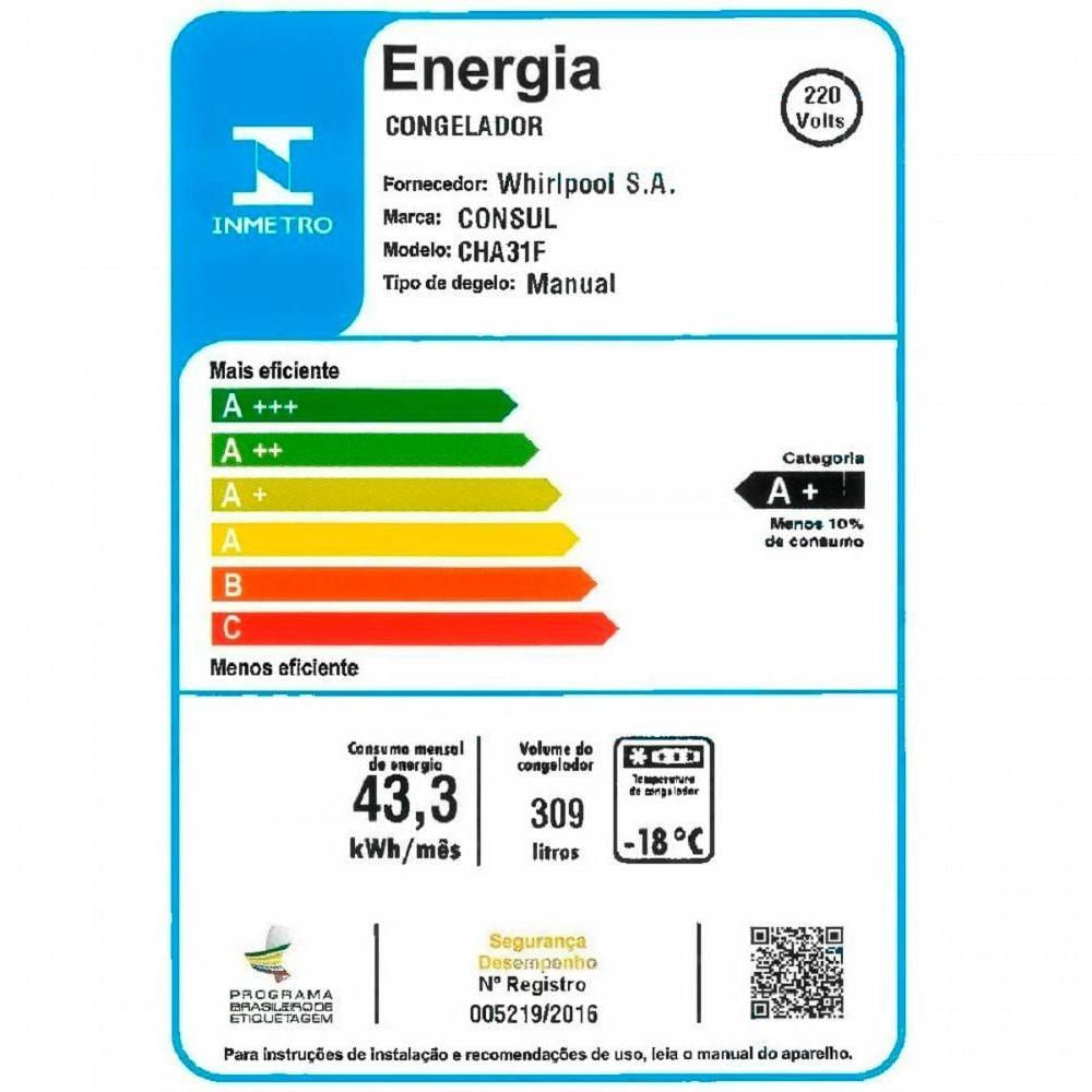 Freezer Horizontal Consul 309 Litros Branco Cha31fbbna 220V