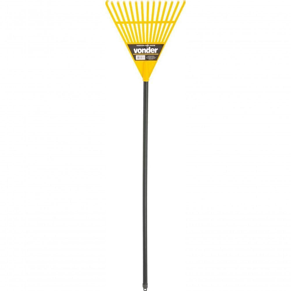 Vassoura para jardim plástica 14 dentes fixa Vonder