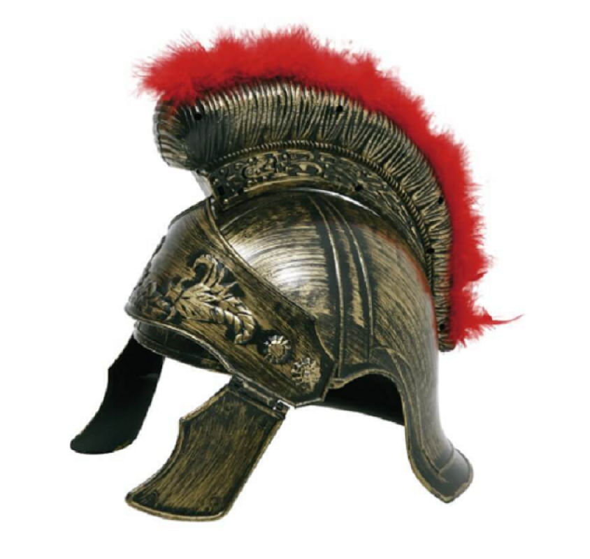 Fantasia Capacete Soldado Romano Gladiador Com Pluma