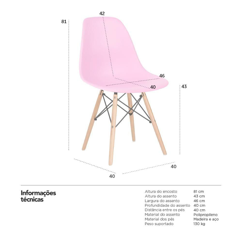 Cadeira Charles Eames Eiffel Dsw Clara Rosa Claro