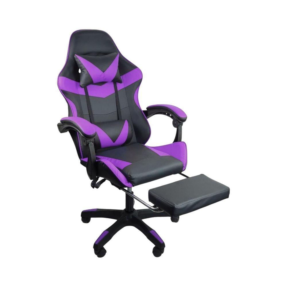 Cadeira Gamer Stillus Ergonômica Com Apoio Para Os Pés Roxo