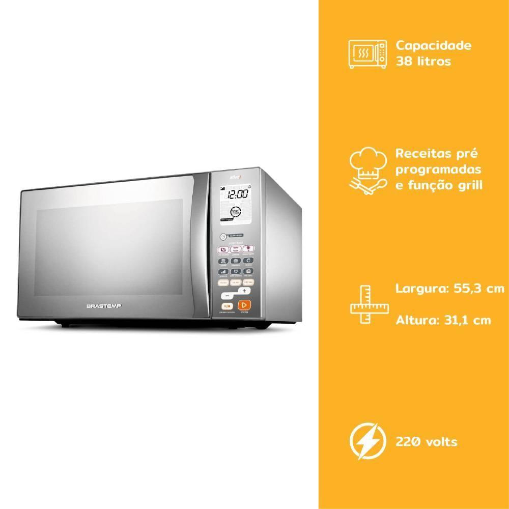 Micro-ondas Brastemp 38 Litros Ative Inox BMJ38ARBNA 220V